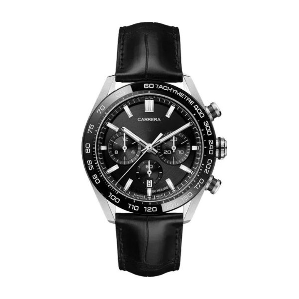 Carrera Chronograph Silver and Black Dial