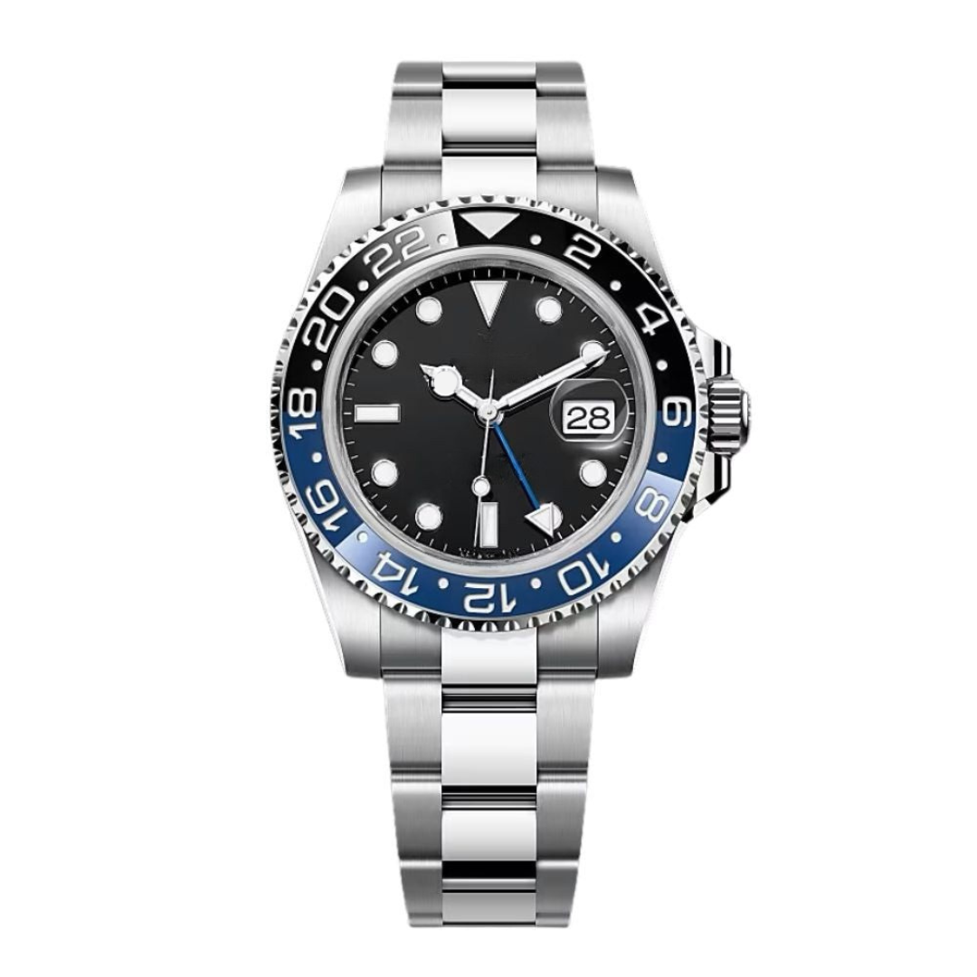 40 – Black Dial | Steel Bracelet & Blue-Black Ceramic Bezel