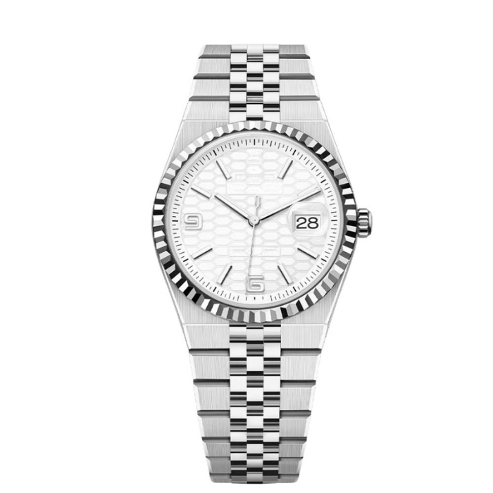 Classic 40 – White Dial | Steel Bracelet & Fluted Bezel