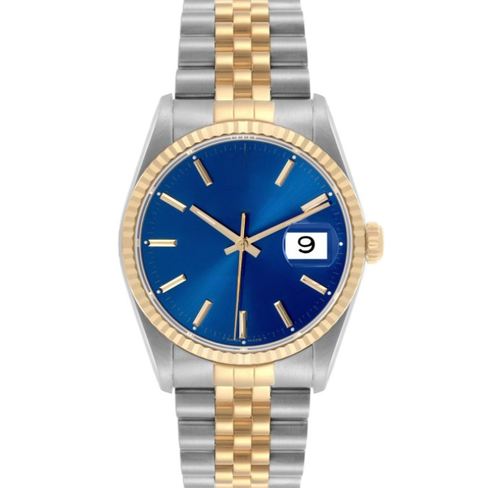 Classic 36 – Blue Dial | Steel & Gold Tone Bracelet & Fluted Bezel