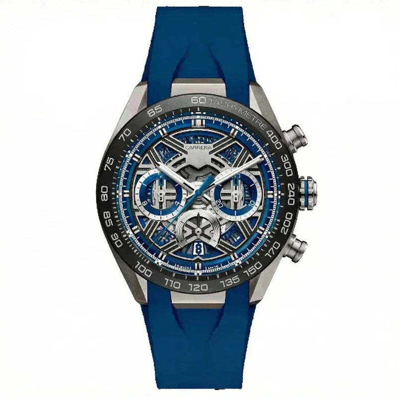 Carrera Chronograph Skeleton Black with Blue Dial
